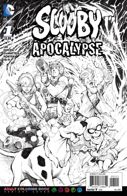 Scooby Apocalypse #1 Jim Lee Adult Coloring Book Variant 1St Print 2016 Dc Nm