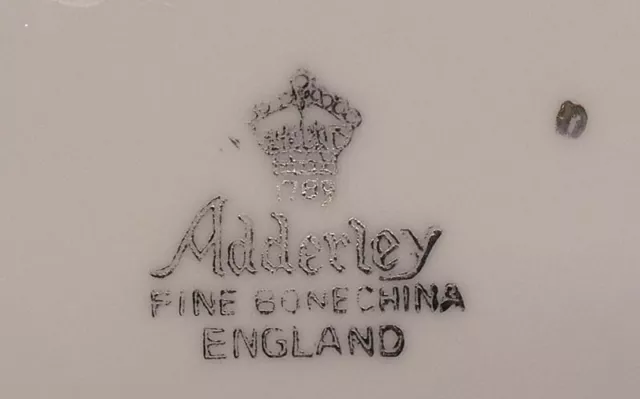 Vintage Adderley Fine Bone China England Saucer Blue with Gold 3