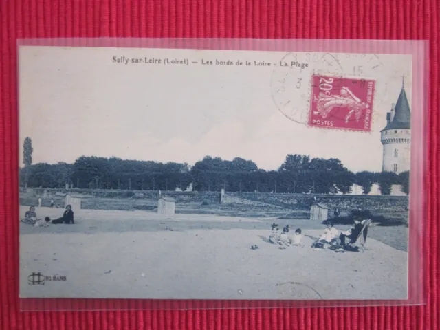 Cpa Written Stamp Sully Sur Loire Les Bords De La Loire La Plage Loiret 45