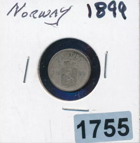 Norway - 10 Ore - 1899 -  Silver - K350 - #1755