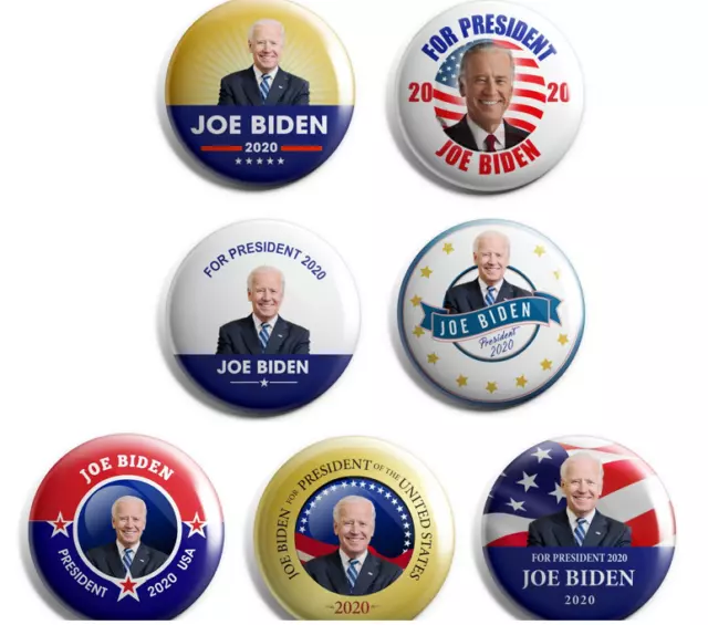 Joe Biden 2020 Campaign Button Set of 6 Plus 1 FREE - 2.25 inch pins