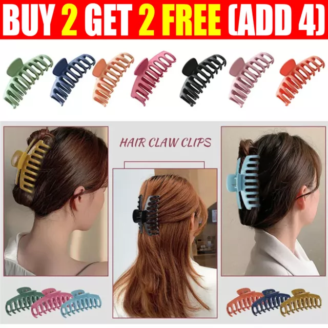 5 Colors Big Hair Claw Clips for Women Matte Large Strong Hold Jaw Clip UK