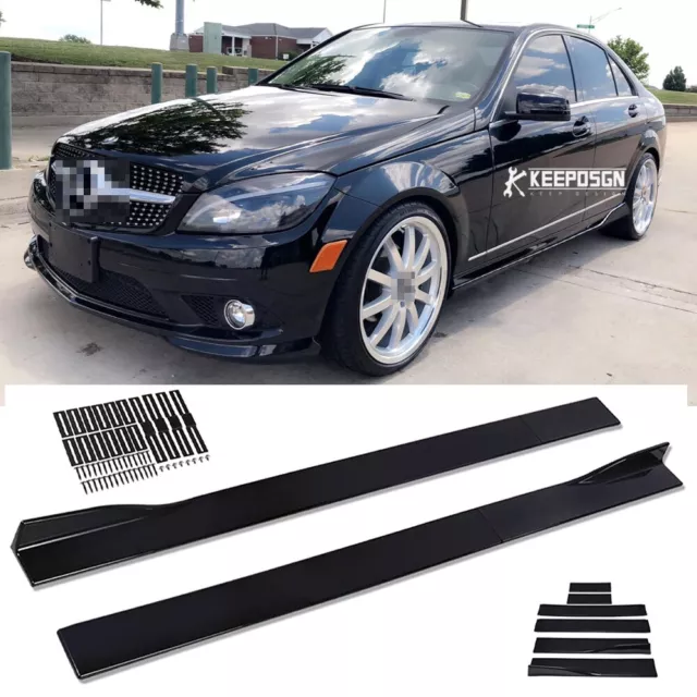 78.7" Side Skirt Extension Rocker Panel Splitter Lip For Mercedes Benz A C-Class