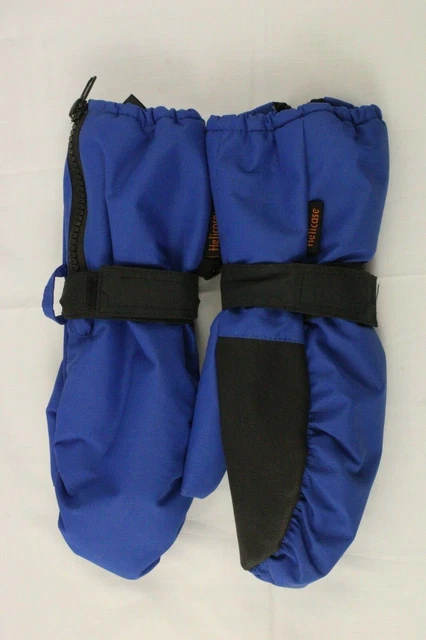 HELICASE Kid's Size M (Ages 4-5) Waterproof Zipper Closure Mittens Blue NWT