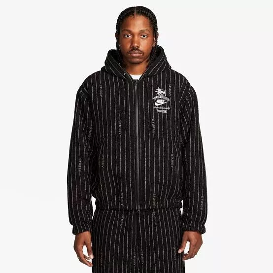 Nike x Stussy Striped Wool Jacket Black XS