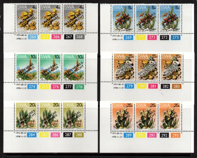 South Africa - SWA 1978 Universal Suffrage O/P on 1973 Succulents-Short Set MNH 