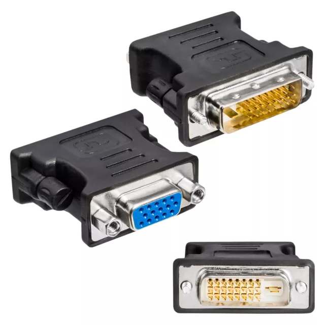 DVI-D zu VGA 24+1 Adapter Stecker Buchse Monitoradapter D-SUB Digital zu Analog