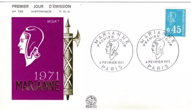 1663  +    FDC ENVELOPPE  1er JOUR  MARIANNE 71    0F45