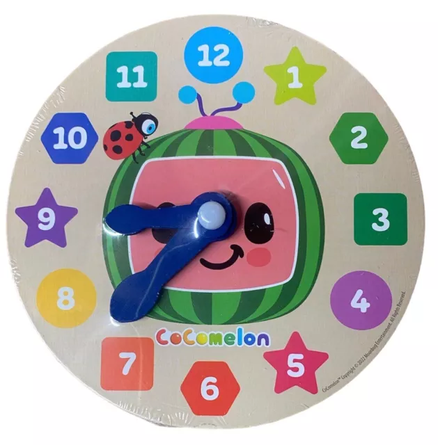 Cocomelon Wooden Puzzle Clock Learn To Tell The Time Gift for kids