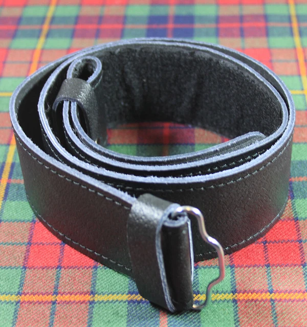 Nuova Cintura Kilt A Grana Da Uomo 100% Vera Pelle - Xlarge (42 - 52)