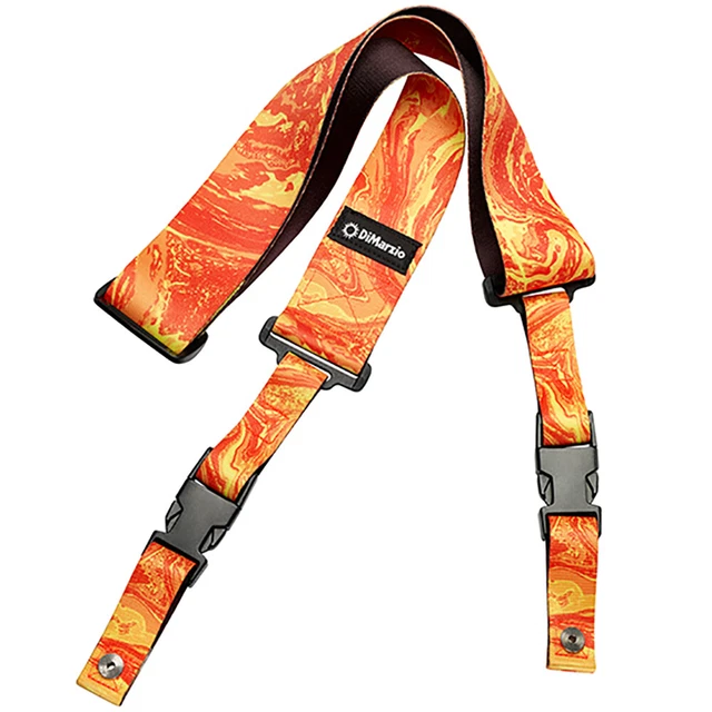 DiMarzio DD2245 Steve Vai ClipLock Quick Release Guitar Strap 2" Orange Universe
