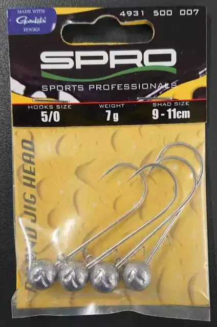 SPRO Gamakatsu Round Jig Head 22 5/0 7g 4 Stück Jigkopf Jighead Bleikopf NEW OVP