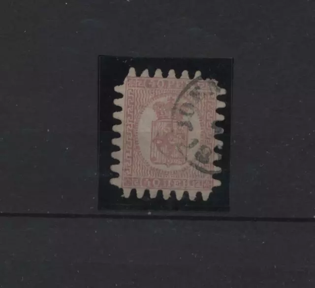 Finlandia 1866/70 Stemma 40p. rosa usato firmato Raybaudi N1827