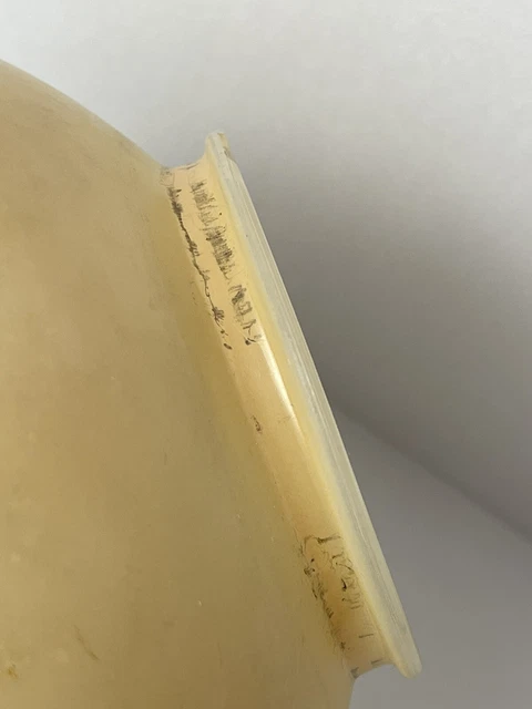 Vtg GWTW 8" Round Hurricane Oil Glass Lamp Shade Globe Amber Yellow Pink Roses 8