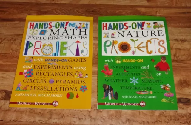 Lot of 2 World Of Wonder Hands-On Activity Projects Workbooks  Math and Nature