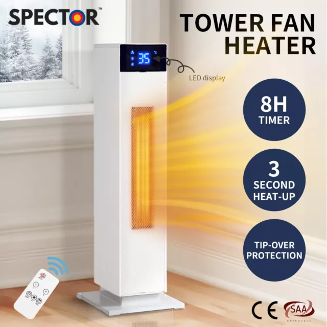 Spector Electric Heater 2000W Space Heaters Portable Instant Fast Heating Remote