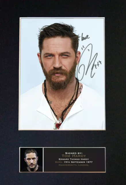 TOM HARDY Signed Mounted Reproduction Autograph Photo Prints A4 580