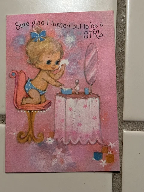 Vintage Baby Girl Birth Announcement 1971