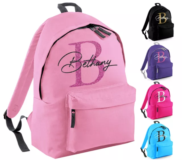 Personalised Backpack Girls Boys School Bag Rucksack Any Name PE Kit Kids Gift