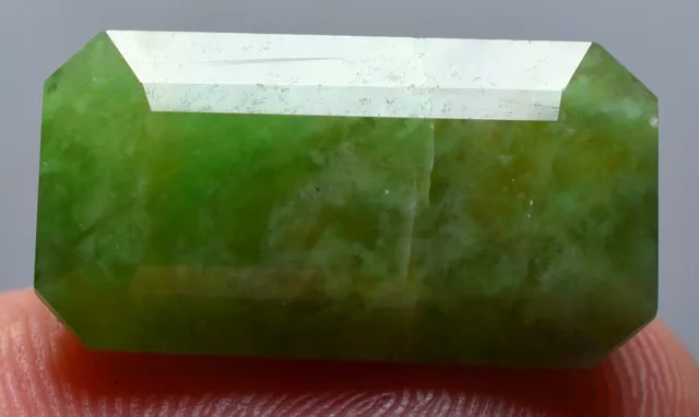 27.90 CT prepossessing Natural Green HYDRO GROSSULAR GARNET Cut Gemstone 3
