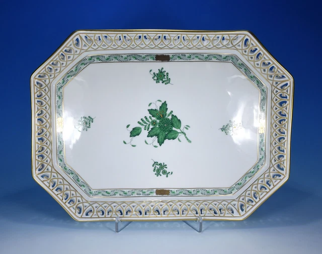 Herend ""Apponyi verde 7793 AV"" guscio rivoluzionario/vassoio 30,5 x 22 cm.  2. Wahl