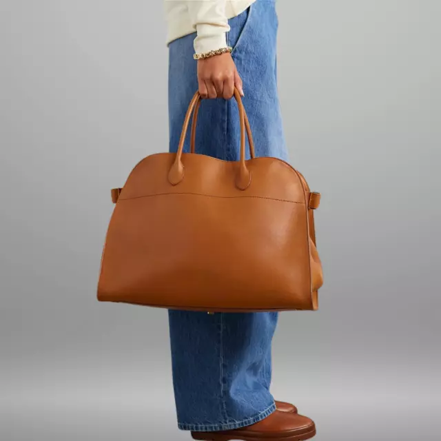 The Row Classic Large Capacity Leather Tote Bag - Spacious & Elegant