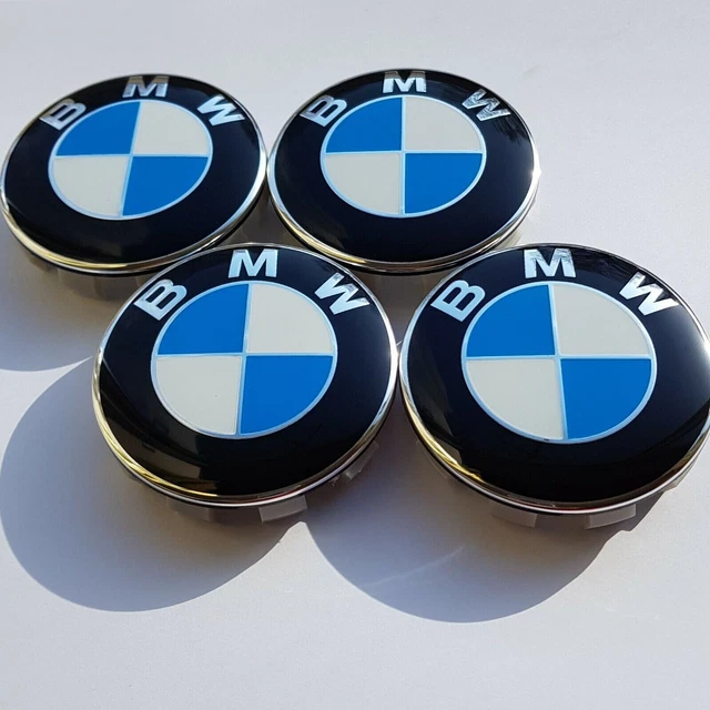 Set of 4 BMW ALLOY WHEEL CENTRE CAPS 68mm E30,E36,E46,E92 1,3,5,6,7,X5 X6 M3 Z4