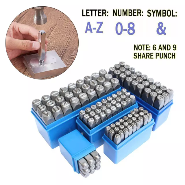 Letter Number Punch Stamps Alphabet Stamp Set Steel Metal Leather Wood A-Z 0-9