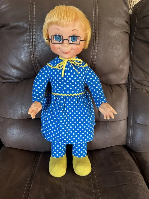 Original 1967 Mattel Mrs. Beasley Doll Cleaned and Repaired to Talk - Adorable!