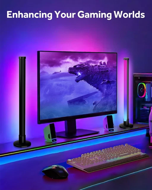 ELOUYCKE SMART LED Lightbars, Dimmable RGB Flow Light Bars 16 Million ...