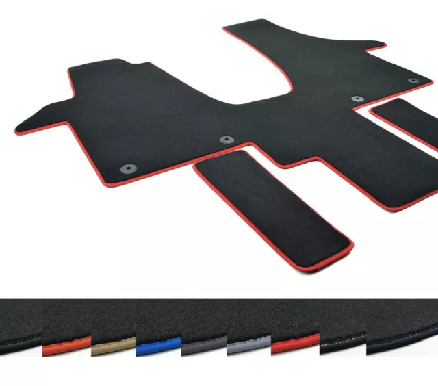 Alfombrilla Apto para VW T5 Multivan, Camper, Caravelle Shaggy Terciopelo Negro