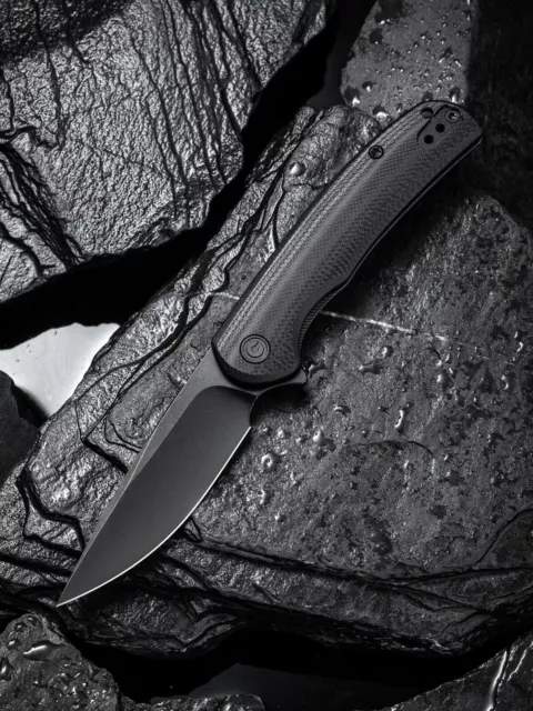 Civivi NOx Folding Knife 2.97" Nitro-V Steel Blade Black G10/Stainless Handle