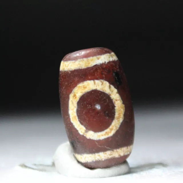 Tibetan Old Dzi Agate Bead "Heaven & Earth" Amulet Pendant from Tibet 33848