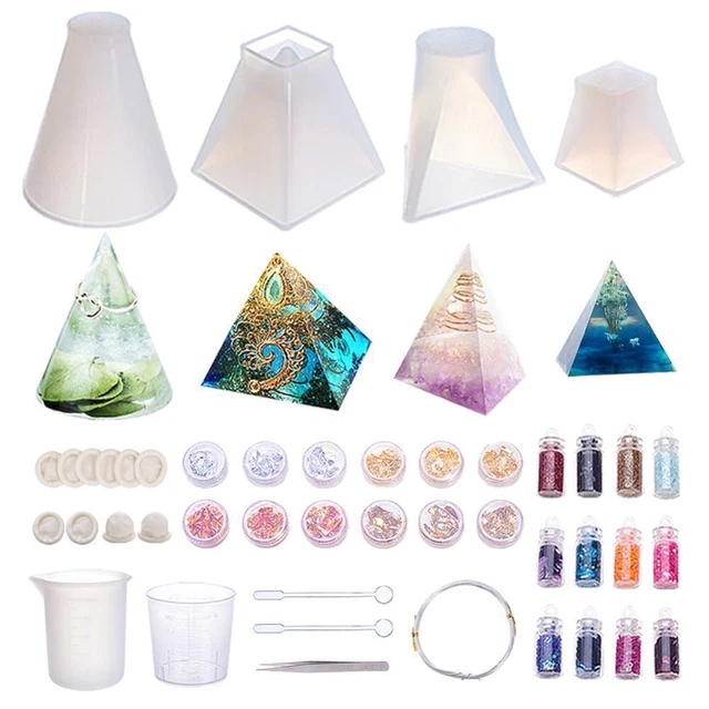 52-teilig Silikonform Set Pyramide Dreieck Mold Epoxidharz UV Resin