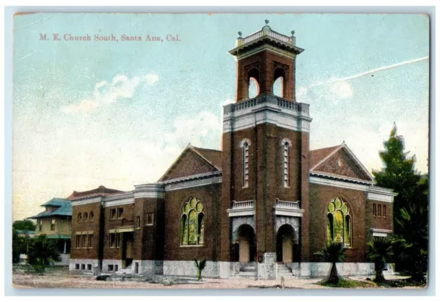 c1910 M.E. Church South Exterior Building Santa Ana California Vintage Postcard