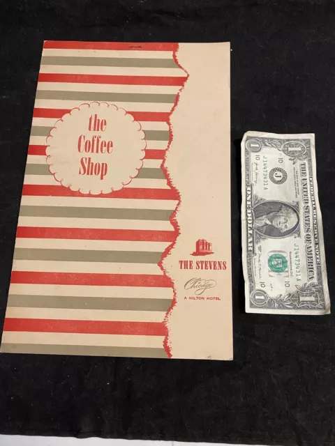 Vintage 1946 - "THE STEVENS"  Restaurant Dinner Menu - at the  Hilton - Chicago