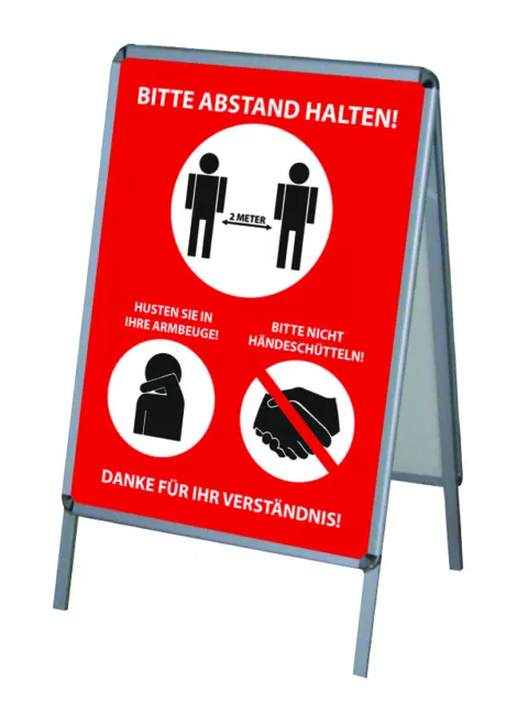 1 PVC-Poster/Plakat-Druck DIN A1 wetterfest für Kundenstopper Corona Hinweise