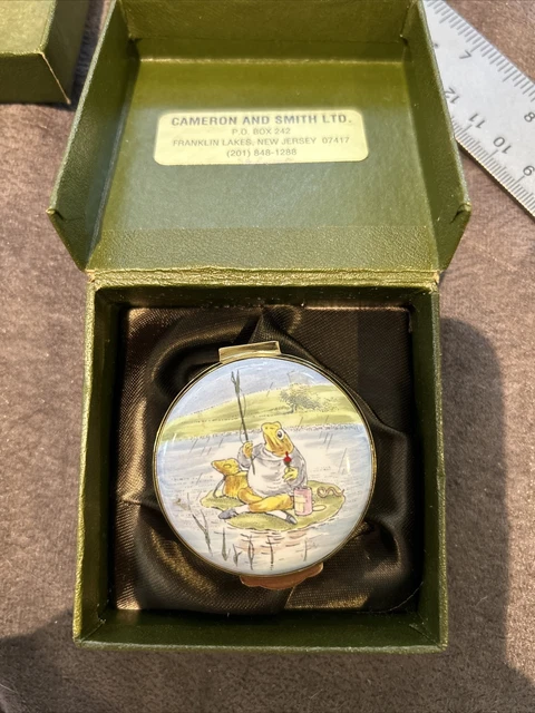 Crummles Beatrix Potter Jeremy Frog Fishing Round Hinged Trinket Box