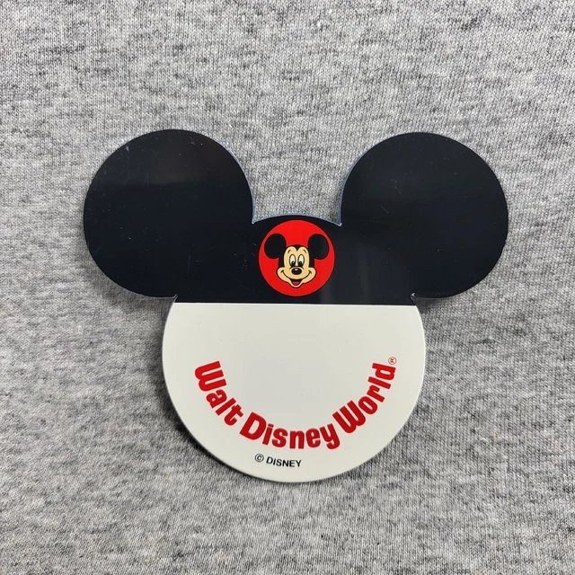 VINTAGE WALT DISNEY World Mickey Mouse Raised Ears Logo Plastic Pin