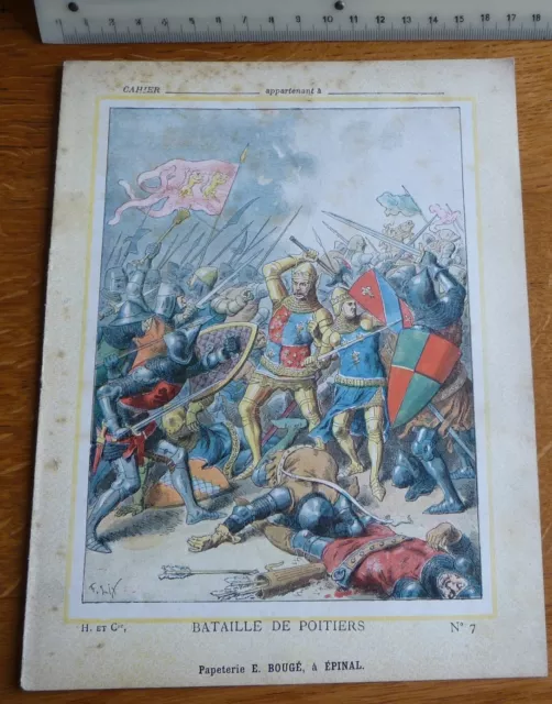 Ancien Protège-cahier Couverture "BATAILLE DE POITIERS"