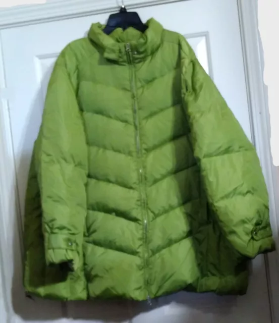 Women's Green Puffer Jacket 4X