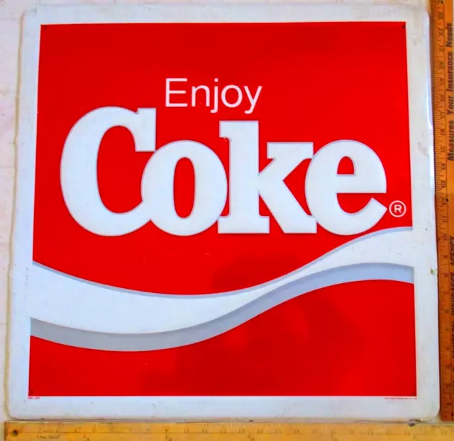 Coke sign vintage Coca-Cola collectible memorabilia Lg heavy steel embossed 24"