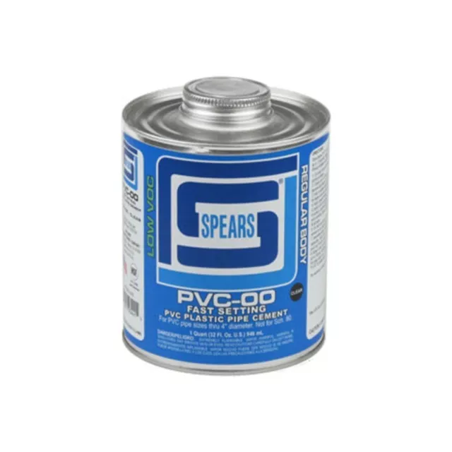 Spears PVC00C-030 Clear Regular Body PVC Cement, 1 Quart