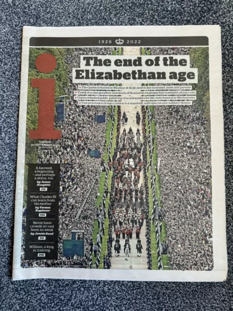 i Newspaper - 20th September 2022 - Queen Elizabeth II Death Funeral