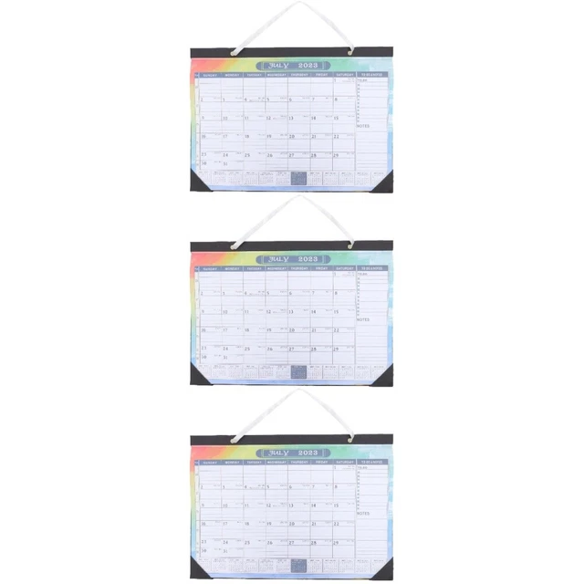 Set of 3 Kalender 2024 Papier Partnersuche 2023-2024 Englischer Agenda-Kalender