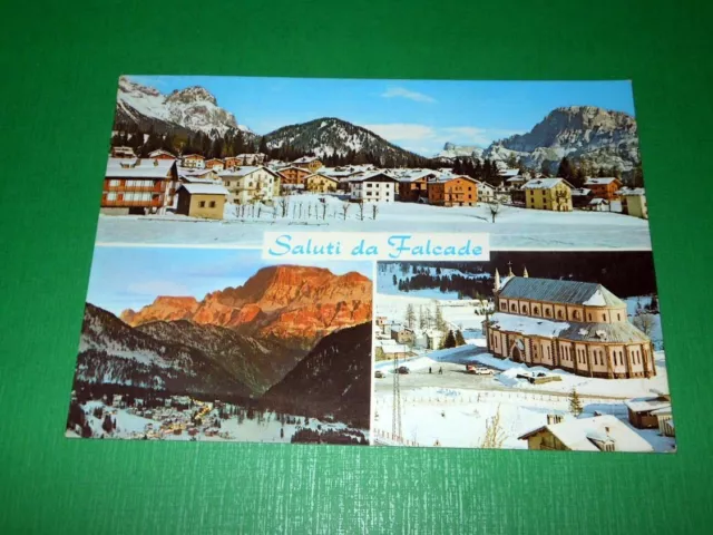Cartolina Saluti da Falcade ( Belluno ) - Vedute diverse 1973