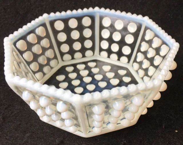 EAPG Antique DEWDROP Berry Bowl Ruffle Edge Hobnail Elson Glass Co 1887 No .90