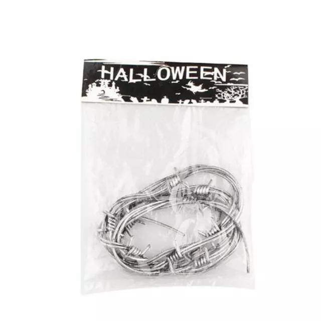 Creepy Imitation Horror Barbed Wire Fake Silver Halloween Party Decor