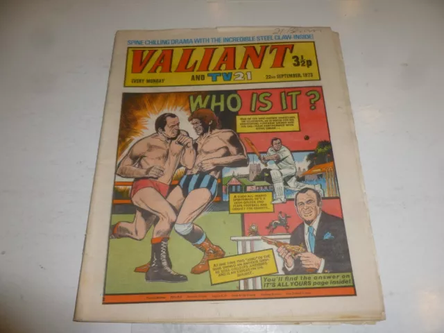 VALIANT & TV21 Comic - Date 22/09/1973 - UK IPC Paper Comic