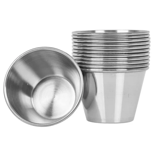 Sauce Cups 12Pcs 2.5 Oz For Dipping Portion Condiment Silvery Tableware